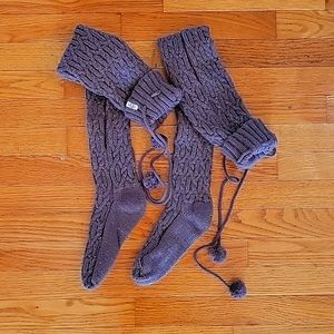Thigh high UGG cable knit socks
